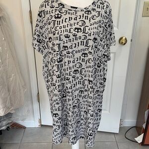 Juicy Couture Monochrome Logo Print Dress NWOT SZ 2X